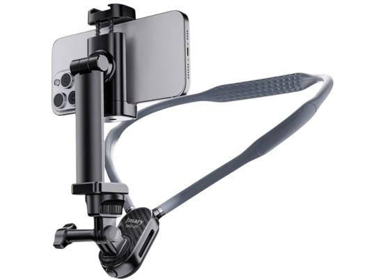 JMARY MG-01 Neck Mount for Phone Action Camera POV / Vlog Selfie Mount Hand Free Holder - Grey